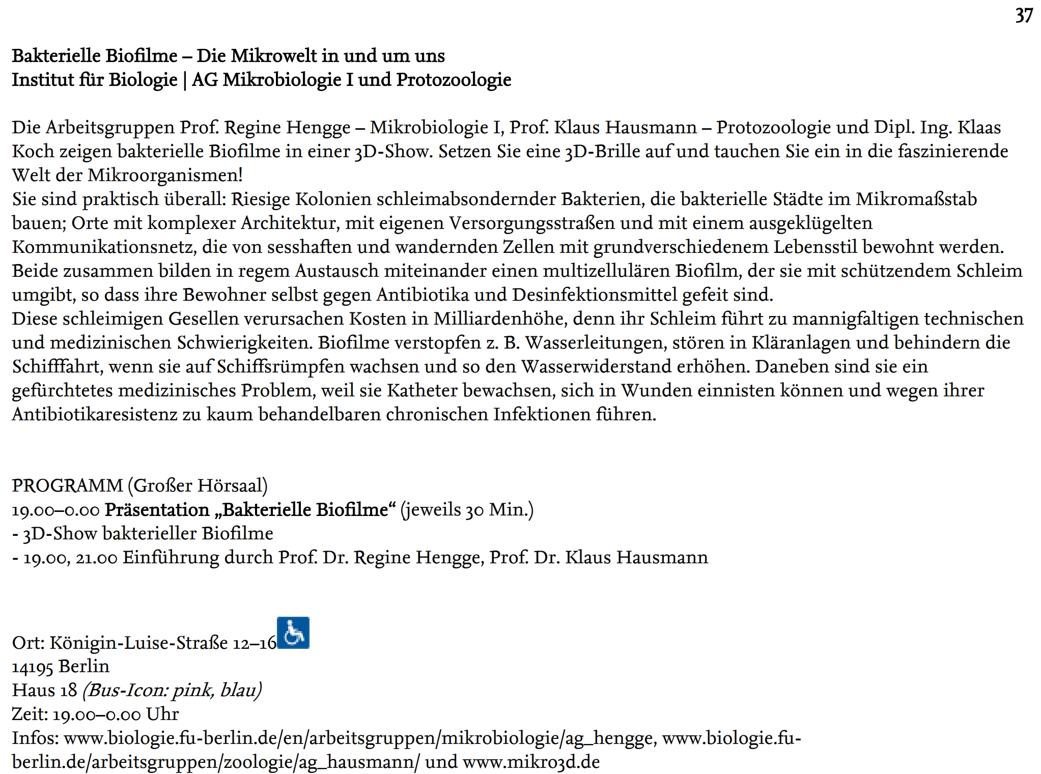 Bakterielle Biofilme – Die Mikrowelt in und um uns - Institut für Biologie | AG Mikrobiologie I und Protozoologie